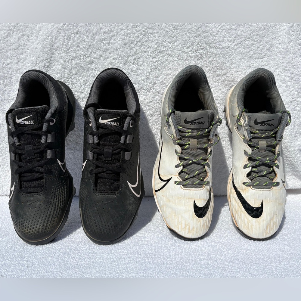 Nike Men's Softball - 2 used pairs 1 Black and another 1 White